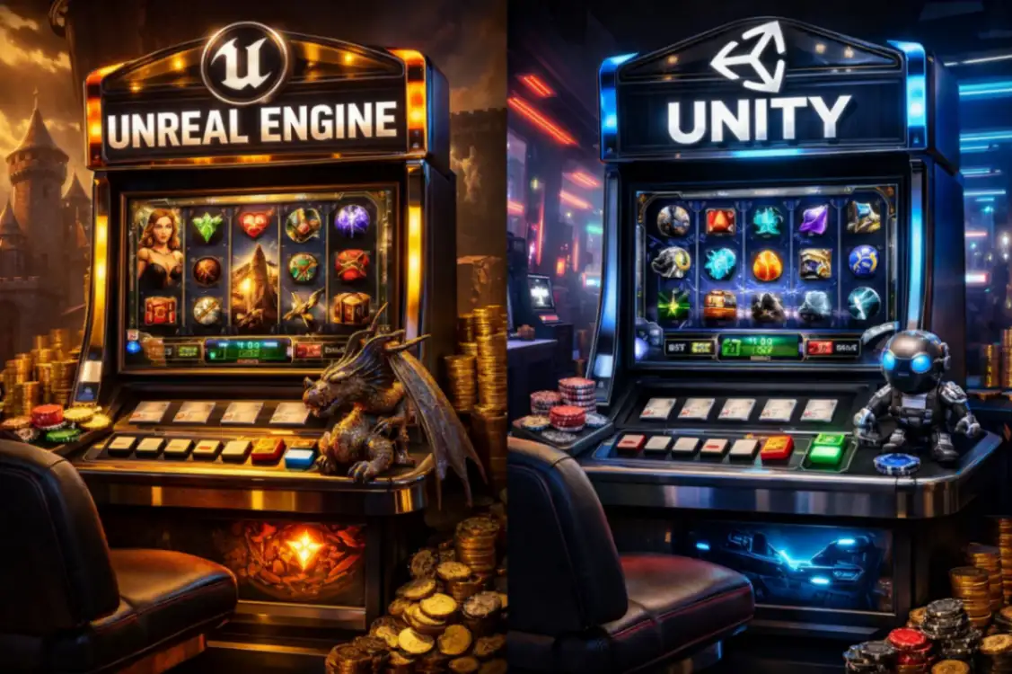 Motores de jogo em slots Unreal Engine e Unity